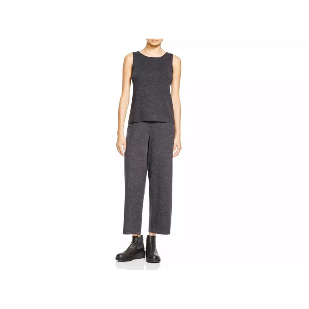 Eileen Fisher 100% Wool Pull On Knit Pants Grey Size Small